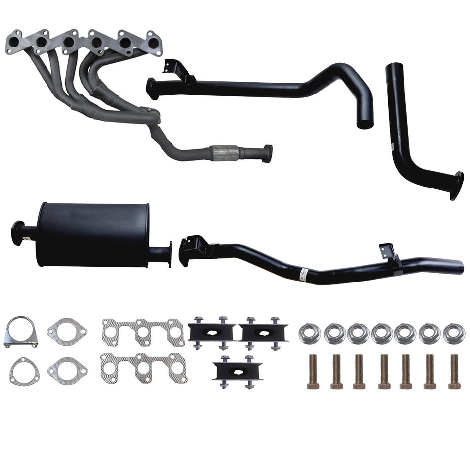 2.5" Exhaust With Header, Muff Suit Landcruiser HZJ75 Ute, Troop, HZJ78 4.2L 1HZ assembly kit with gaskets and bolts