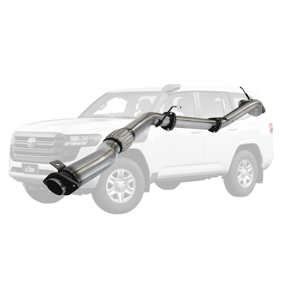 Toyota Landcruiser 300 Series 3.3L F33A-FTV 2021 On 3.5" Stainless DPF Back Exhaust With Pipe Only stainless steel tube