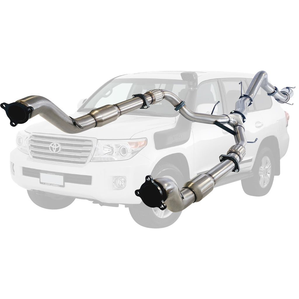 Toyota Landcruiser 200 Series V8 Wagon Twin 3 Inch Into 4 Inch Turbo Back Exhaust stainless steel tubing parts