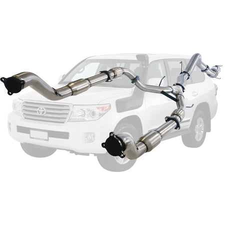 Toyota Landcruiser 200 Series V8 Wagon Twin 3 Inch Into 4 Inch Turbo Back Exhaust stainless steel tubing parts