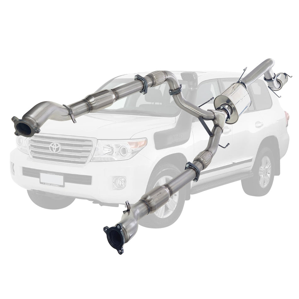 Toyota Landcruiser 200 Series V8 Wagon Twin 3 Inch Into 4 Inch Turbo Back Exhaust stainless steel system