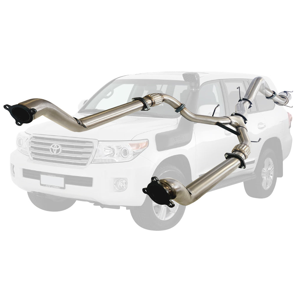 Toyota Landcruiser 200 Series V8 Wagon Twin 3 Inch Into 4 Inch Turbo Back Exhaust stainless steel pipe system