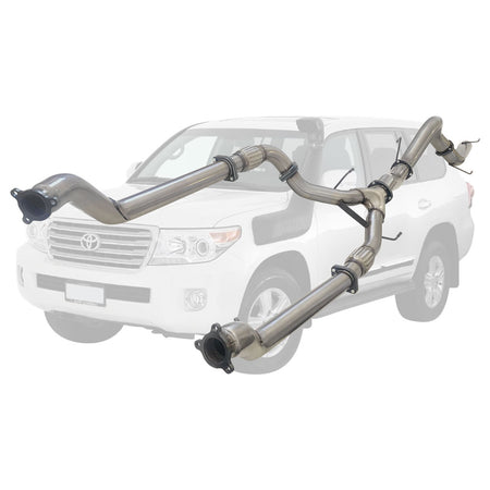 Toyota Landcruiser 200 Series V8 Wagon Twin 3 Inch Into 4 Inch Turbo Back Exhaust stainless steel pipe system