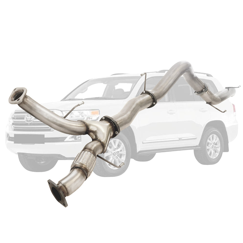 Toyota Landcruiser 200 Series V8 Wag Aug 2015 Onwards 4 Inch DPF Back Exhaust stainless steel pipe assembly