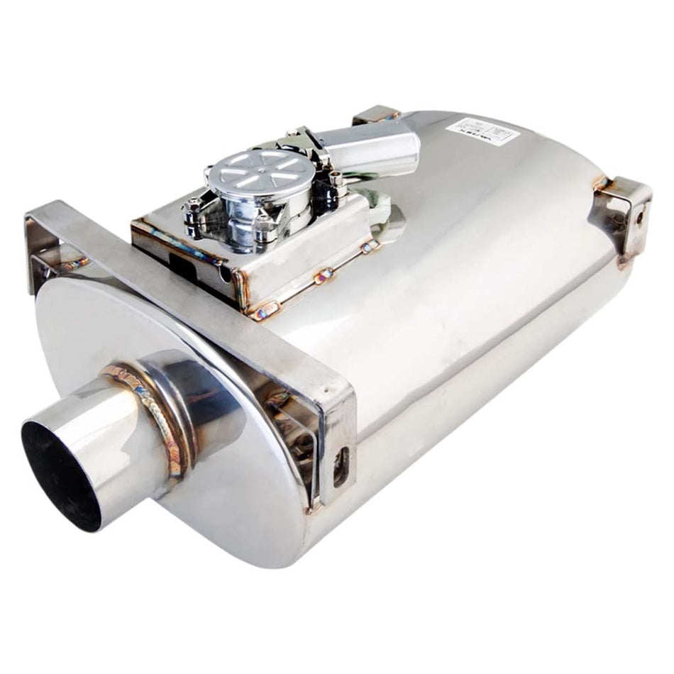 Universal Varex Oval Muffler in 3Inch with Bracket Mounts **** Special Order Item ****