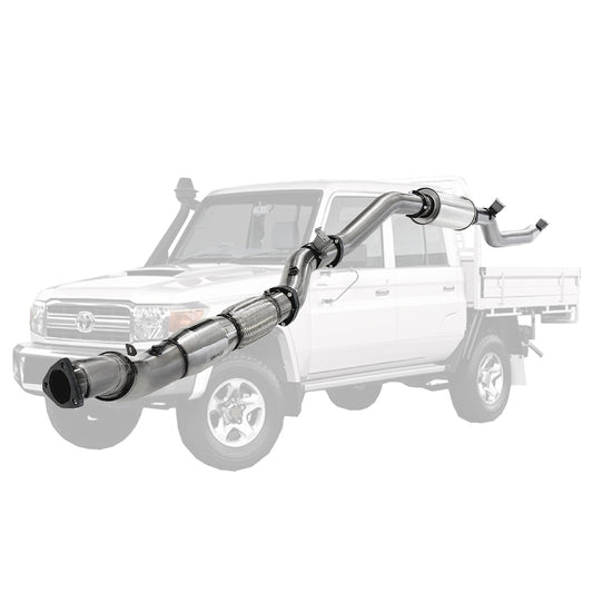 Toyota Landcruiser 79 Series VDJ79 UTE 4.5L V8 2016-On 4 Inch Stainless Turbo Back DPF Model Exhaust