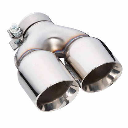 Exhaust Tip Y-Piece Inner Cone 2.5 Inch In - Dual 3.5" Out 9" Long RHS Polished SS