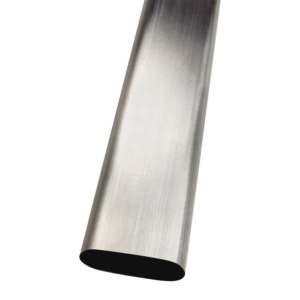 3.5 Inch Oval Exhaust Tube 1M Length 304 Grade Brushed Stainless Steel