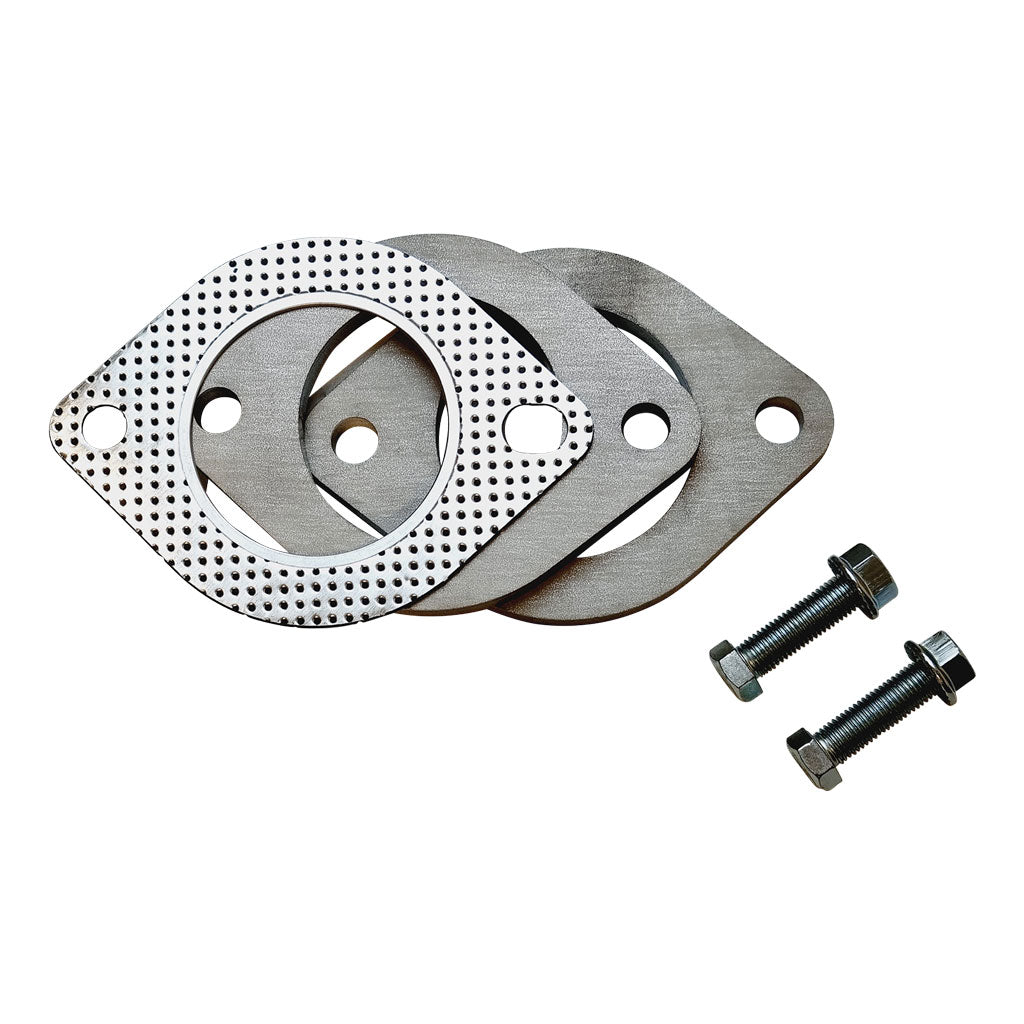 Exhaust Flange Plates Stainless To Suit 2.5 Inch Tube With Gaskets And Nuts And Bolts 10mm