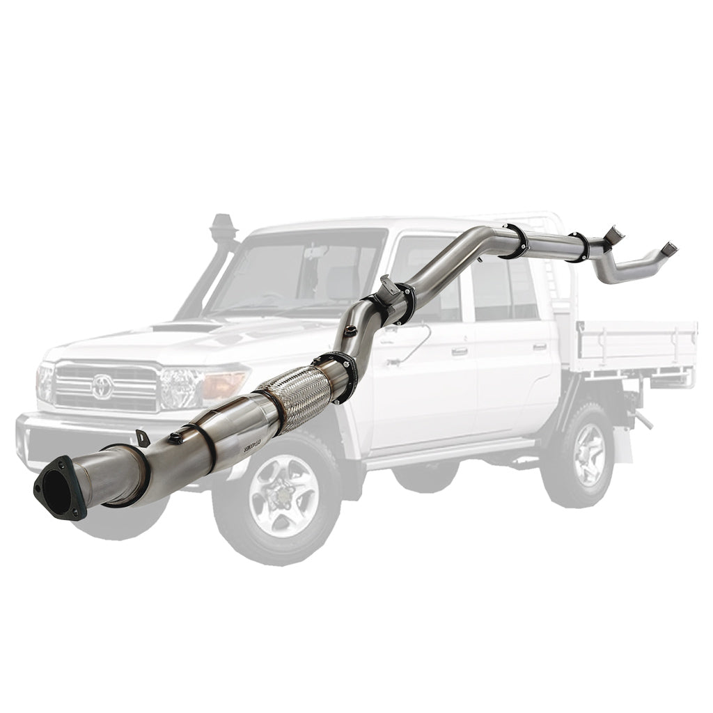 Toyota Landcruiser 79 Series VDJ79 UTE 4.5L V8 2016-On 4 Inch Stainless Turbo Back DPF Model Exhaust