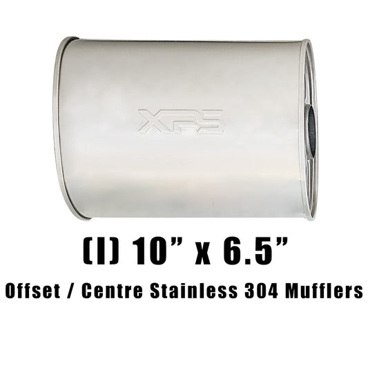 10" x 6.5" Offset/Centre Configurations Mufflers | Stainless 304 | Select Your Size Length and Internal Options