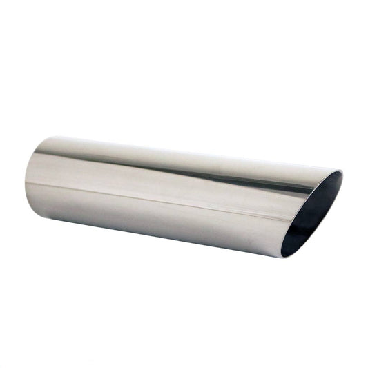 Exhaust Tip Angle Cut 2 Inch In - 2 1/8 Inch Out 8 Inch Long 304 Stainless Steel