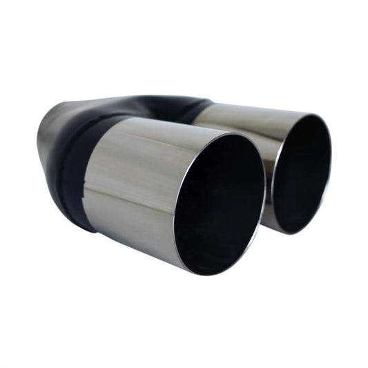 Exhaust Tip Straight Cut 2.5" In Dual 3.5" Out 9" Long 304 Stainless Steel