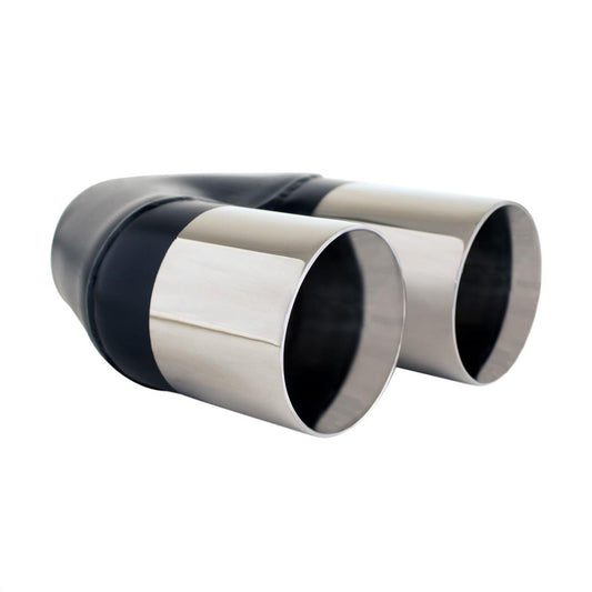 Exhaust Tip Straight Inner Cone Stepped 2.25" In Dual 3.5" Out 304 Stainless