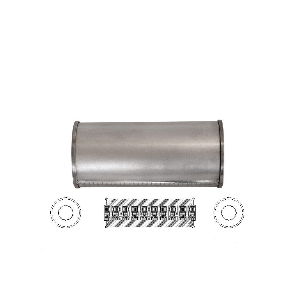 5" Round Centre/Centre Configurations Universal Mufflers | Aluminised | Select Your Size Length and Internal Options