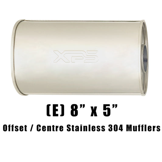 8" x 5" Offset/Centre Configurations Mufflers | Stainless 304 | Select Your Size Length and Internal Options