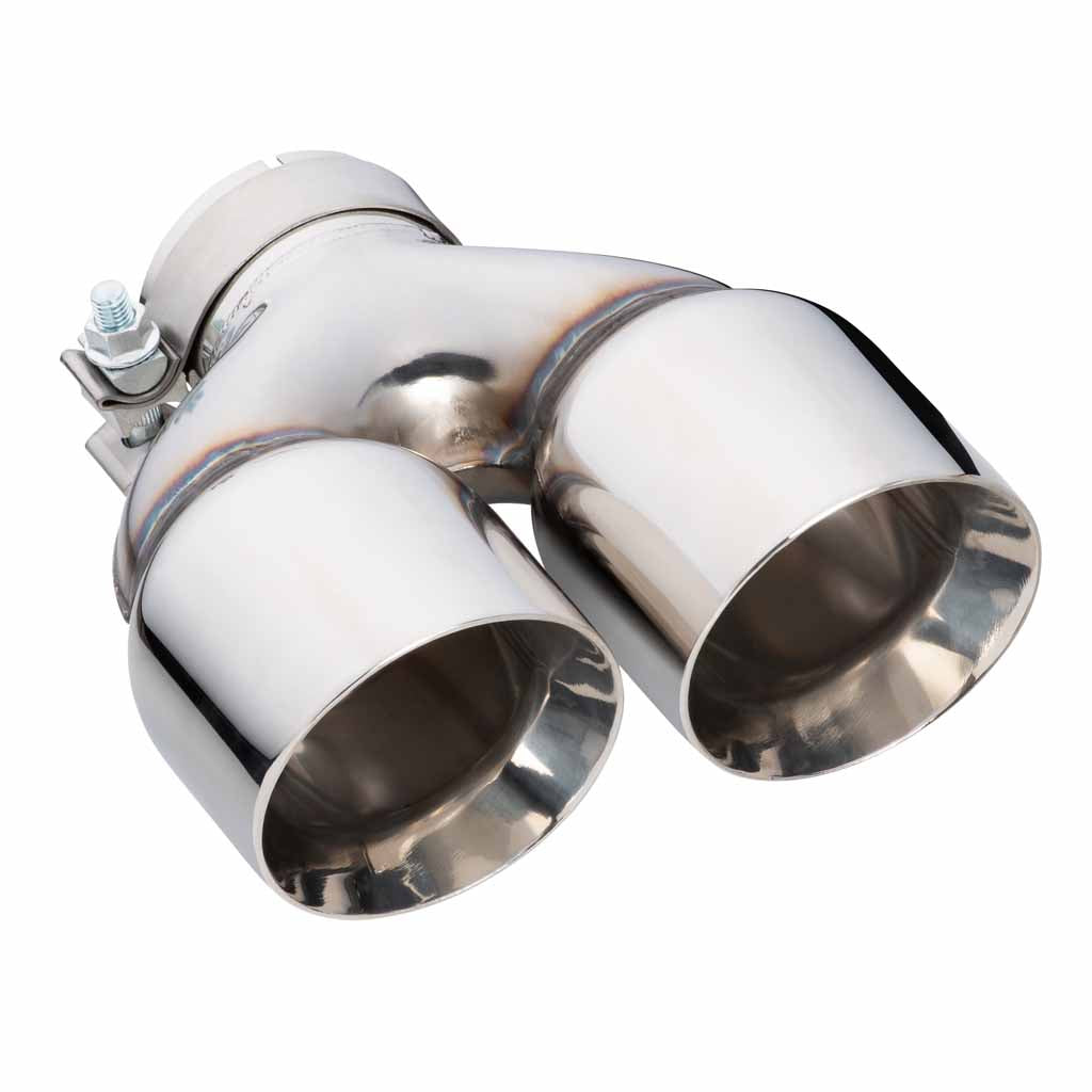 Exhaust Tip Y-Piece Inner Cone 3 Inch In - Dual 4" Out 9" Long LHS Polished SS