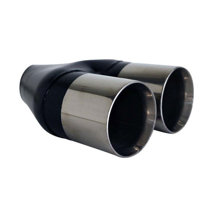 Exhaust Tip Straight Cut Inner Cone 2.25" In Dual 3.5" Out 304 Stainless Steel