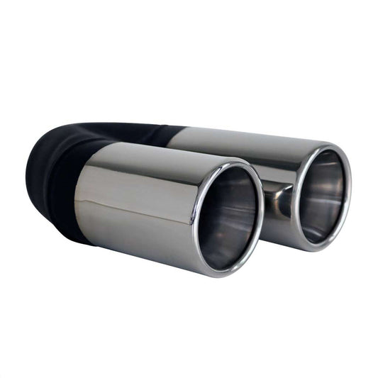 Exhaust Tip Straight Cut Rolled Inner Cone Stepped 2.25" In - Dual 3" Out 304 SS