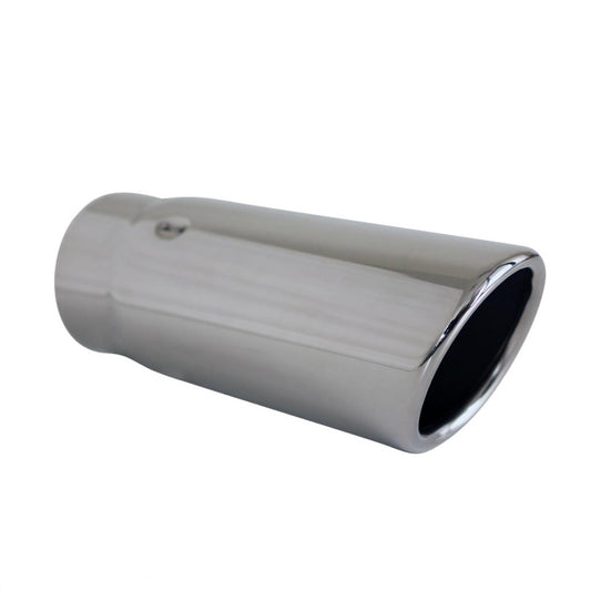 Exhaust Tip Angle Cut Rolled In 2.25 Inch In - 2.5 Inch Out 7 Inch Long 304ss