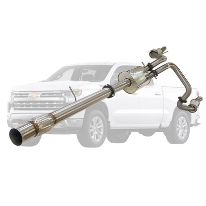 Chevrolet Silverado 1500 LTZ Crew Cab Ute 6.2L V8 3" Twin Stainless Catback Exhaust With Mufflers