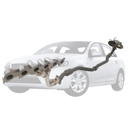 Ford Falcon FG XR6 Sedan 2.5 Inch Exhaust With XPS Extractor, Hotdog Front, Dual Rear Muffler And Hiflow Cat