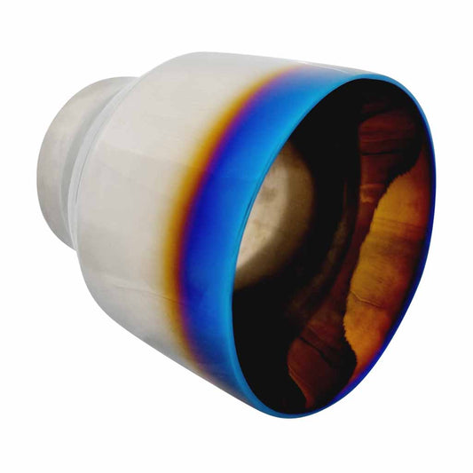 Exhaust Tip Straight Cut Inner Cone 3" In - 4.5" Out 5" Long Blue Flame