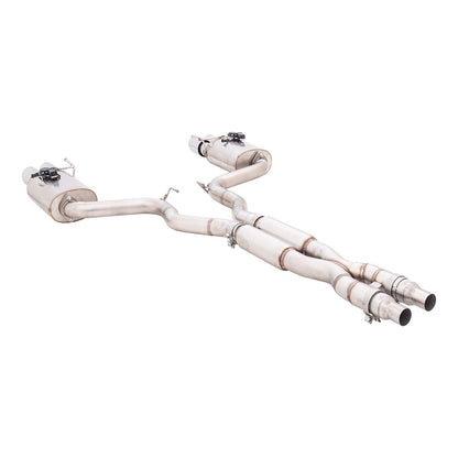 Ford Mustang 2018 Coupe Cat Back System Stainless Steel With Varex Oval Rear & Quad tips