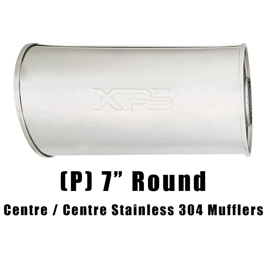 7" Round Centre/Centre Configurations Mufflers | Stainless 304 | Select Your Size Length and Internal Options