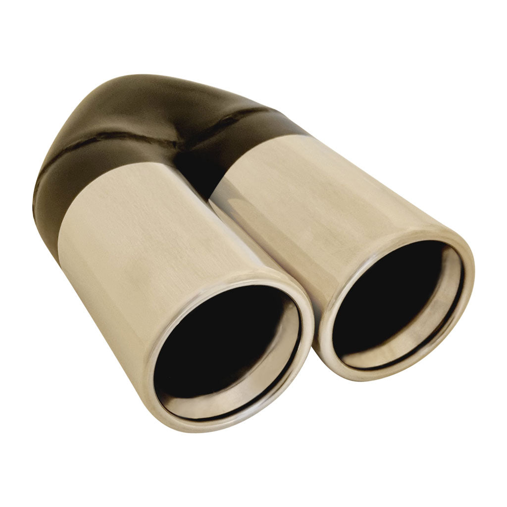 Exhaust Tip Straight Cut Y-Piece Inner Cone  2.25" In 2X 80mm Out 304 SS