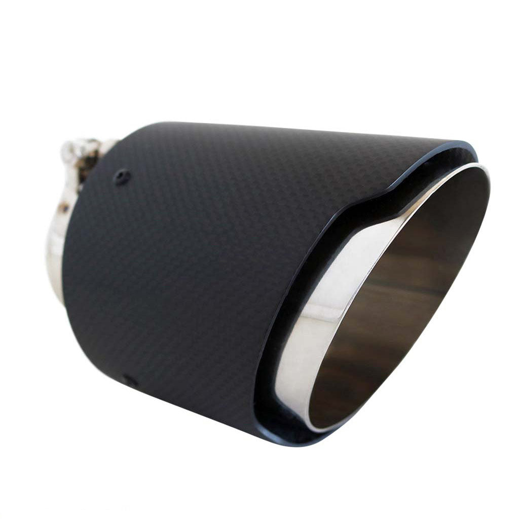 Exhaust Tip Angle Cut 2.5 Inch In - 4.5 Inch Out 5.5 Inch Long Carbon Fibre