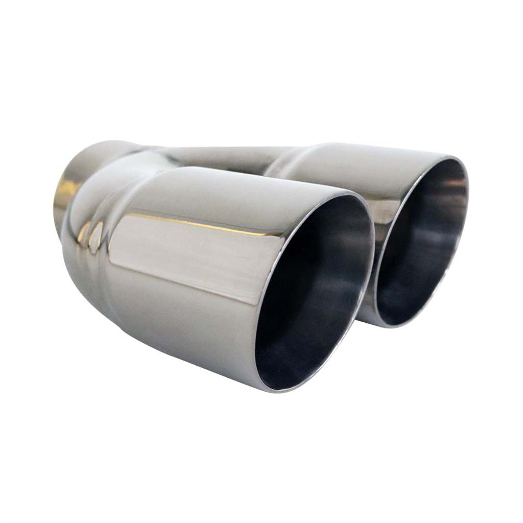 Exhaust Tip Angle Inner Cone Tapered 3" In Dual 3.5" Out RHS 304 Stainless Steel