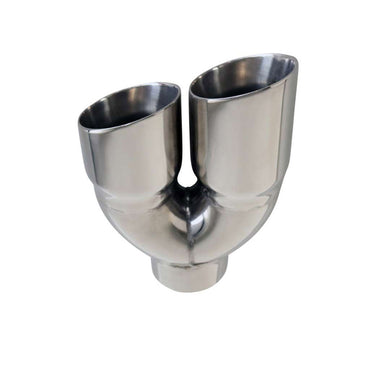 Exhaust Tip Angle Inner Cone Tapered 3" In Dual 3.5" Out RHS 304 Stainless Steel