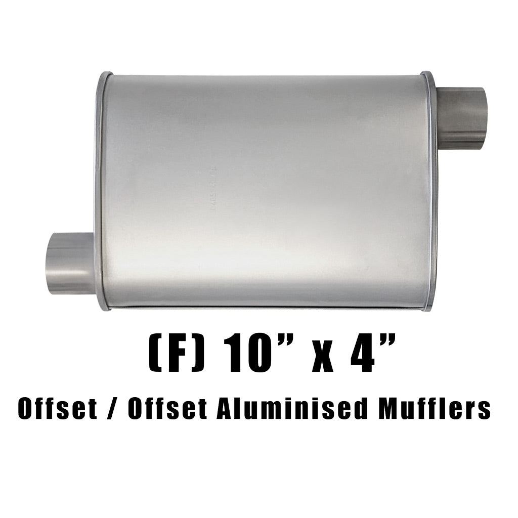 10" x 4" Offset/Offset Configurations Mufflers | Aluminised | Select Your Size Length and Internal Options