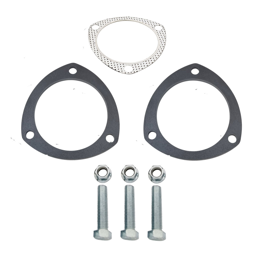 Exhaust Flange Plate Kit 90mm 3.5 Inch With Gaskets Nuts And Bolts 8mm Thick 3 Bolt