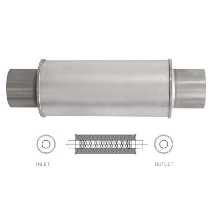 6" Round Centre/Centre Configurations Universal Mufflers | Aluminised | Select Your Size Length and Internal Options