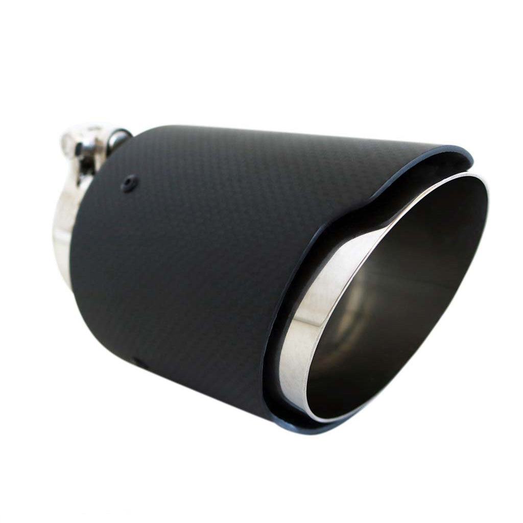 Exhaust Tip Angle Cut 2.5 Inch In - 3.5 Inch Out 5.5 Inch Long Carbon Fibre