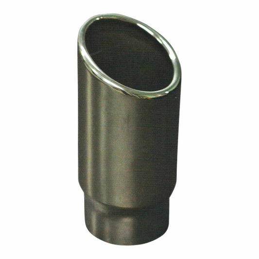 Exhaust Tip Angle Cut Rolled In 2.5" In - 3" Out 5" Long 304 Stainless Steel