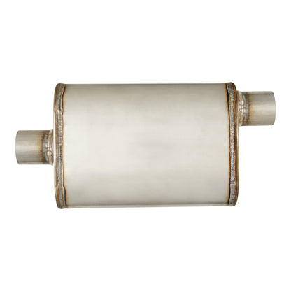 10" x 4" Offset/Centre Welded (F) Configurations Mufflers | Stainless 409 | Select Your Size Length and Internal Options