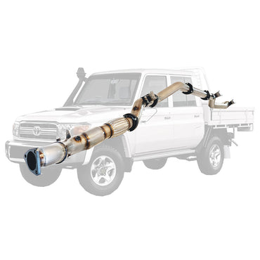 Toyota Landcruiser 79 Series VDJ79 UTE 4.5L V8 2016-On 3.5 Inch Stainless Turbo Back DPF Model Exhaust