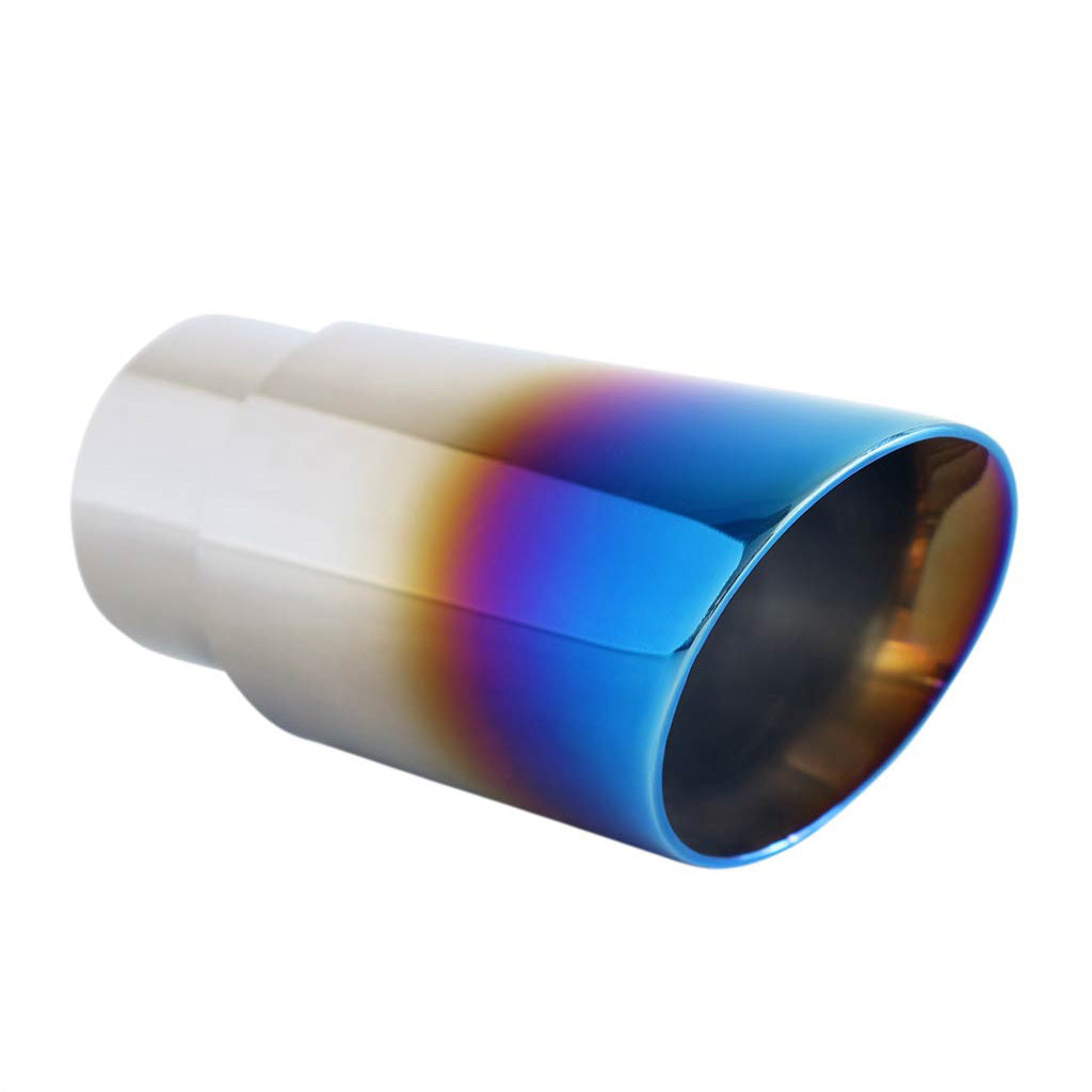 Exhaust Tip Angle Cut Inner Cone 2.5" In - 3" Out 6.5" Long Blue Flame