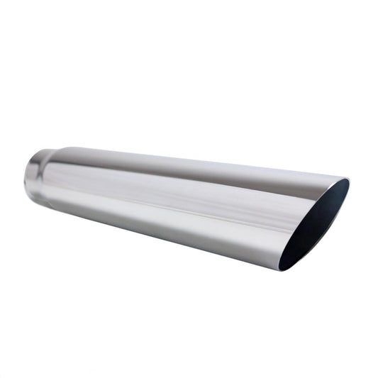 Exhaust Tip Angle Cut 2 Inch In - 2.5 Inch Out 12 Inch Long 304 Stainless Steel