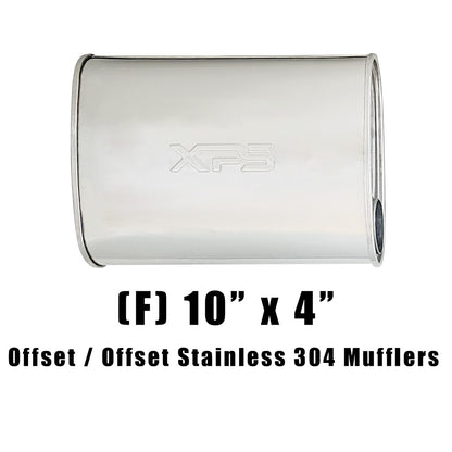 10" x 4" Offset/Offset Configurations Mufflers | Stainless 304 | Select Your Size Length and Internal Options