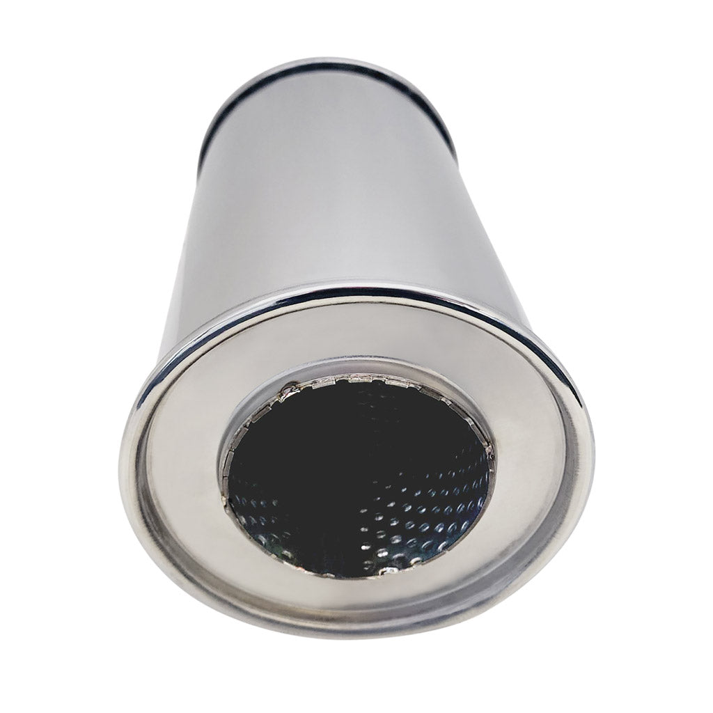 5" Round Centre/Centre Configurations Universal Mufflers Without Spigots | Stainless 409 | Select Your Size Length and Internal Options