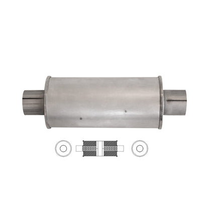 5" Round Centre/Centre Configurations Universal Mufflers | Aluminised | Select Your Size Length and Internal Options