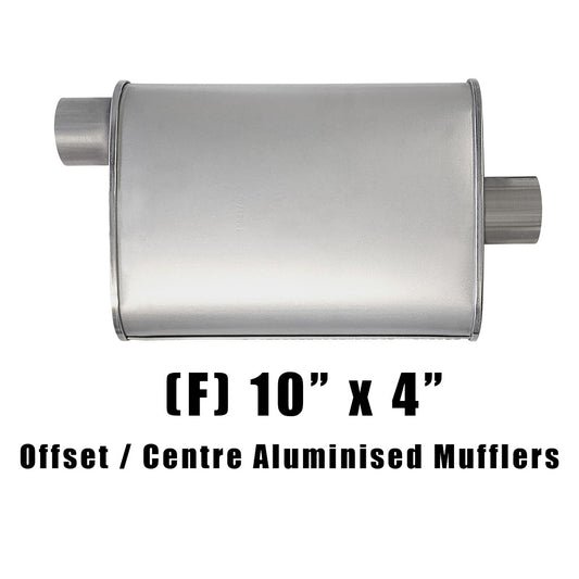 10" x 4" Offset/Centre Configurations Mufflers | Aluminised | Select Your Size Length and Internal Options