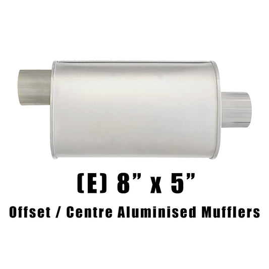 8" x 5" Offset/Centre Configurations Mufflers | Aluminised | Select Your Size Length and Internal Options