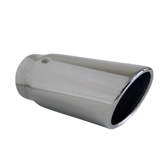 Exhaust Tip Angle Cut Rolled In 2.5" In - 3" Out 7" Long 304 Stainless Steel