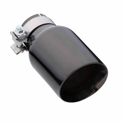 Exhaust Tip Angle Cut Inner Cone 2.5" In - 102mm Out 8" Long 304 Black Chrome