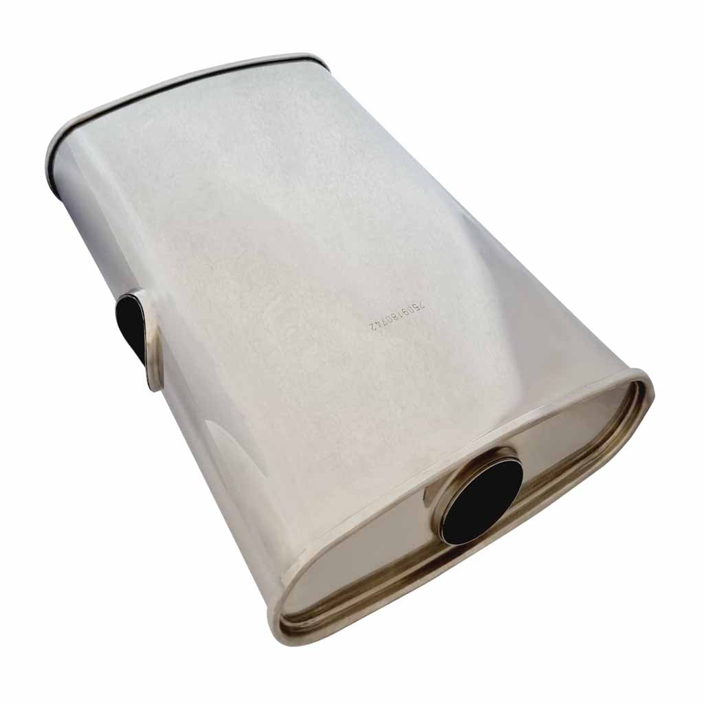 12" x 4" Mid In/Dual Out Single Each End Configurations Mufflers | Aluminised | Select Your Size Length and Internal Options